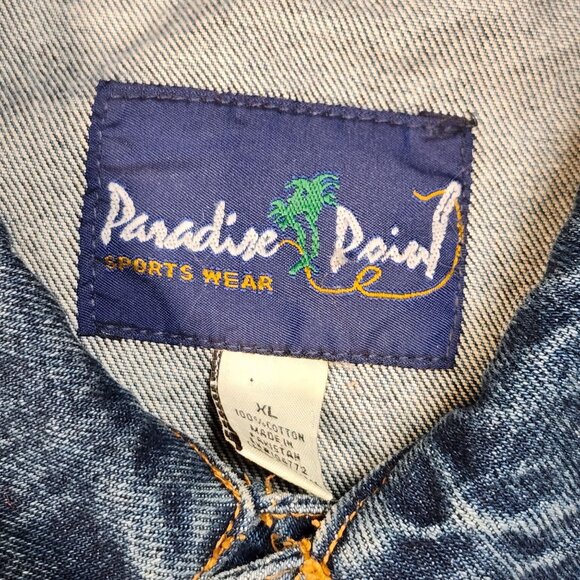 Vintage Monterey Jazz Festival Denim Jacket XL Embroidered Paradise Point - Picture 7 of 10